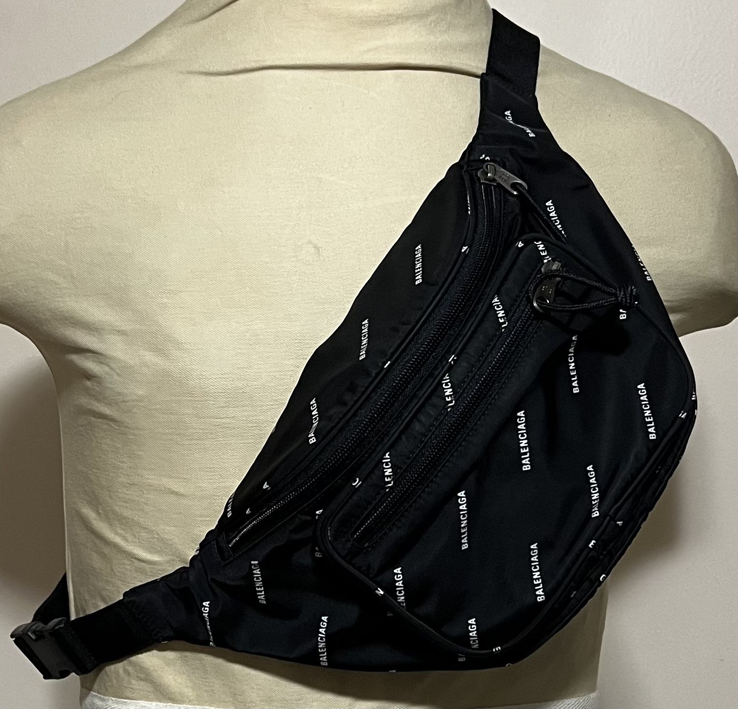 Balenciaga All Over Print Nylon Designer Fanny Pack Waist Bag