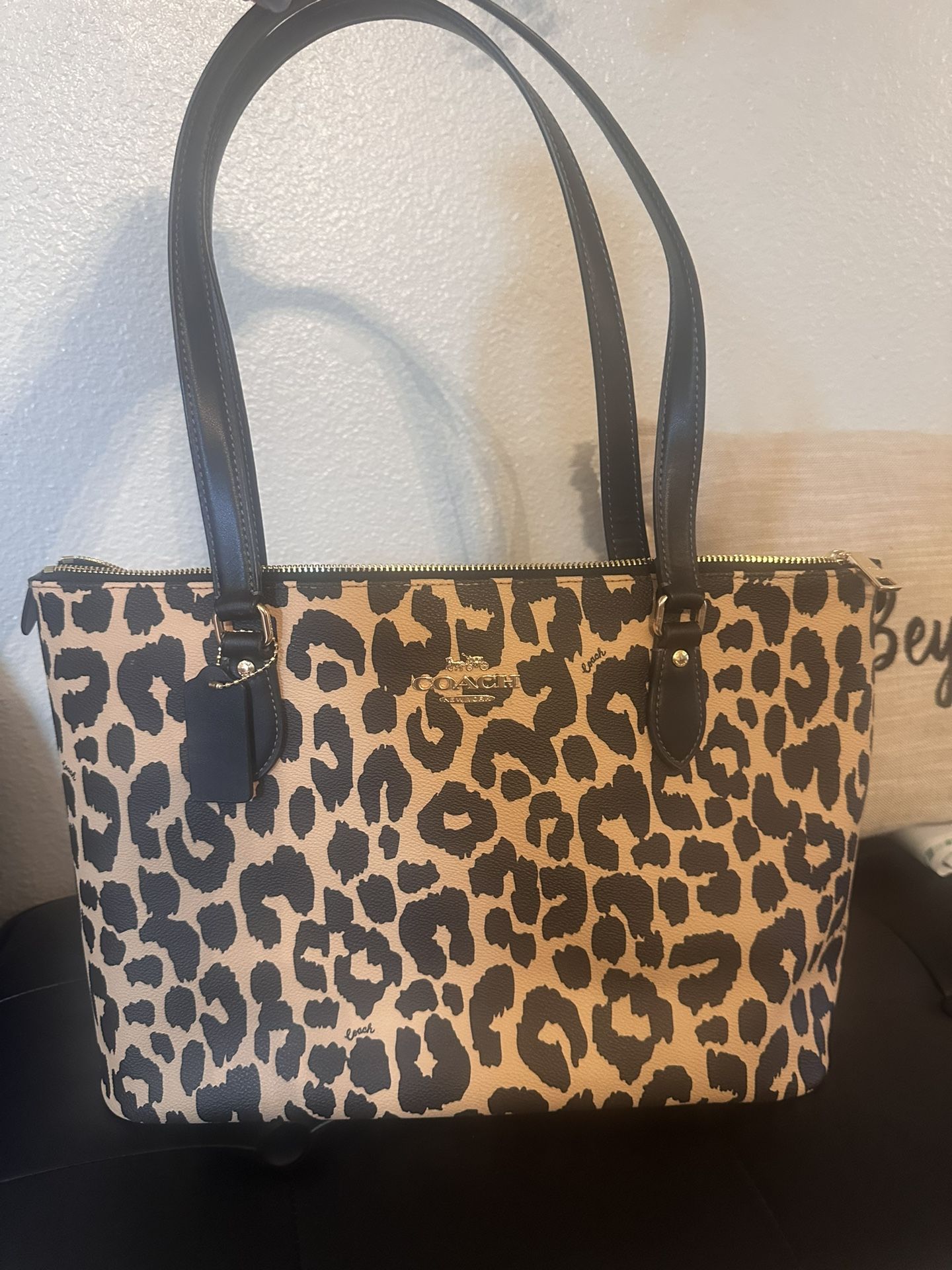 Leopard Coach Tote & matching Wallet