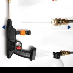 Retail $73.20) HENGJINGTR 10000Mah Wireless High Pressure Car Wash Water Gun, Self Priming, Sustain 300W with Li-Ion Battery