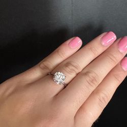 3 Ctw Real Diamond Ring Set On 14k White Gold 