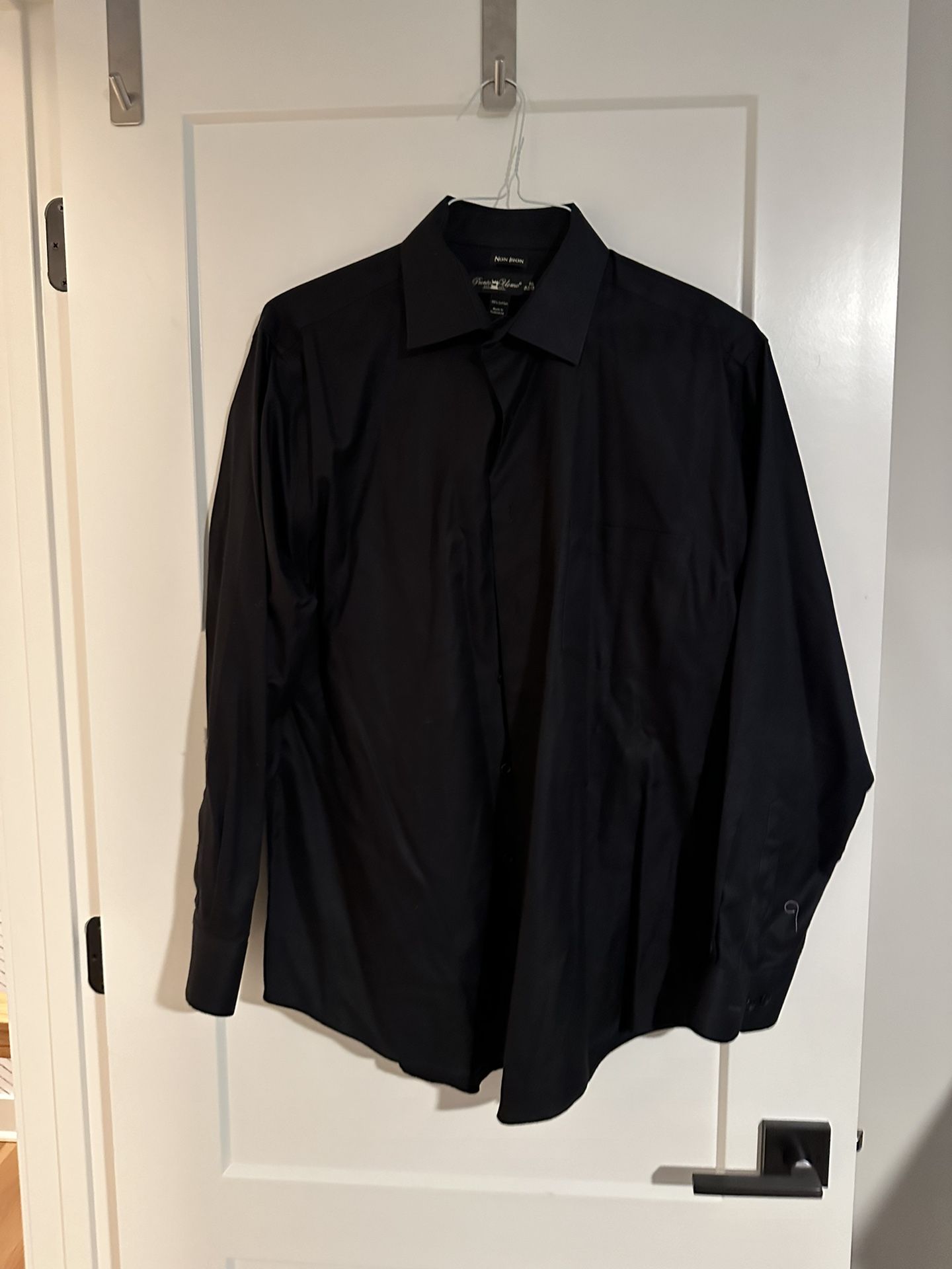 Pronto Uomo Non-Iron Black Dress Shirt Size 16 32/33