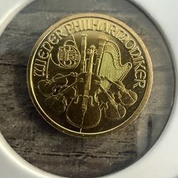 Austria 1998 Gold 1/10 oz 200 Shilling Vienna Philharmonic