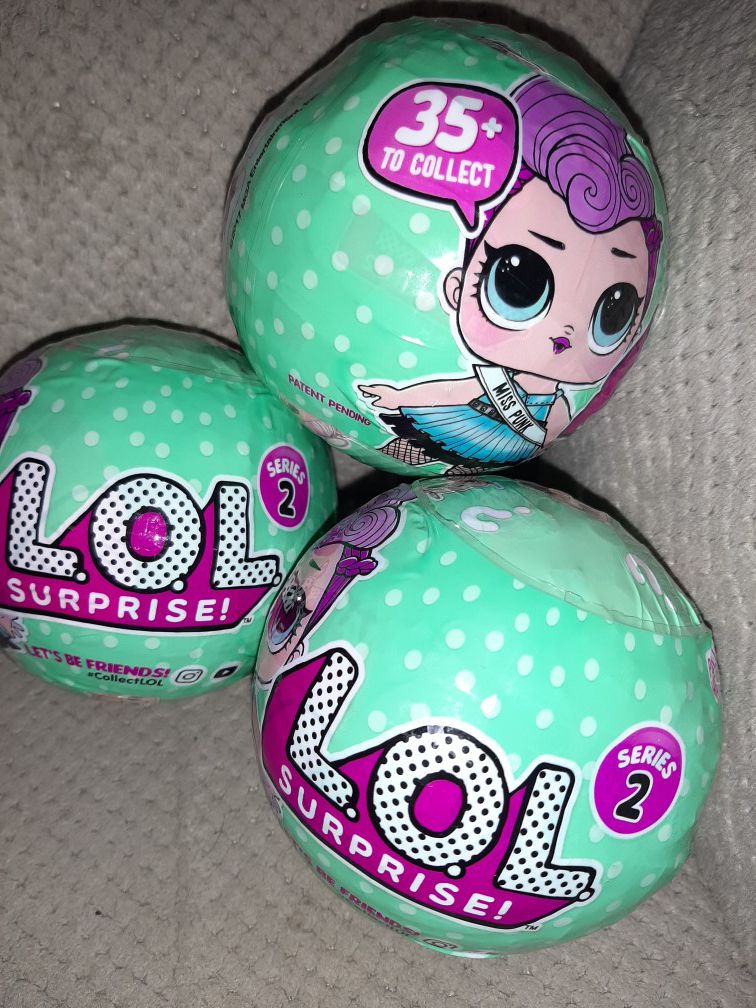 3 LOL MISS PUNK Series 2 WAVE 2 DOLLS new and sealed balls from 2017 by MBA ( Authentic and REAL )