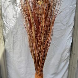 Twisted Stem Vase with Dried Dark Brown and Cream Flowers