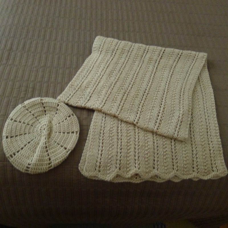 New Handmade Woman’s Dark Beige Solid Camel Crochet Shawl & Hat Set - Acrylic New Handmade Woman’s Camel colored & Dark Beige Crochet Shawl & Hat Set
