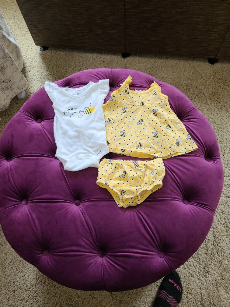 3 Pc.  Baby Girl Outfit. 3- 6 months