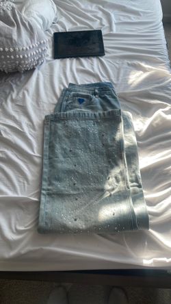 Rhinestone baggy jeans