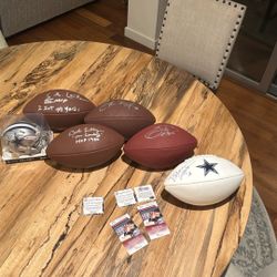 Dallas Cowboys Autograph Collection - Footballs And Mini Helment