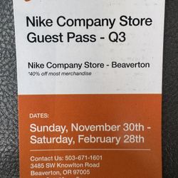 Nike Employee Store Pass