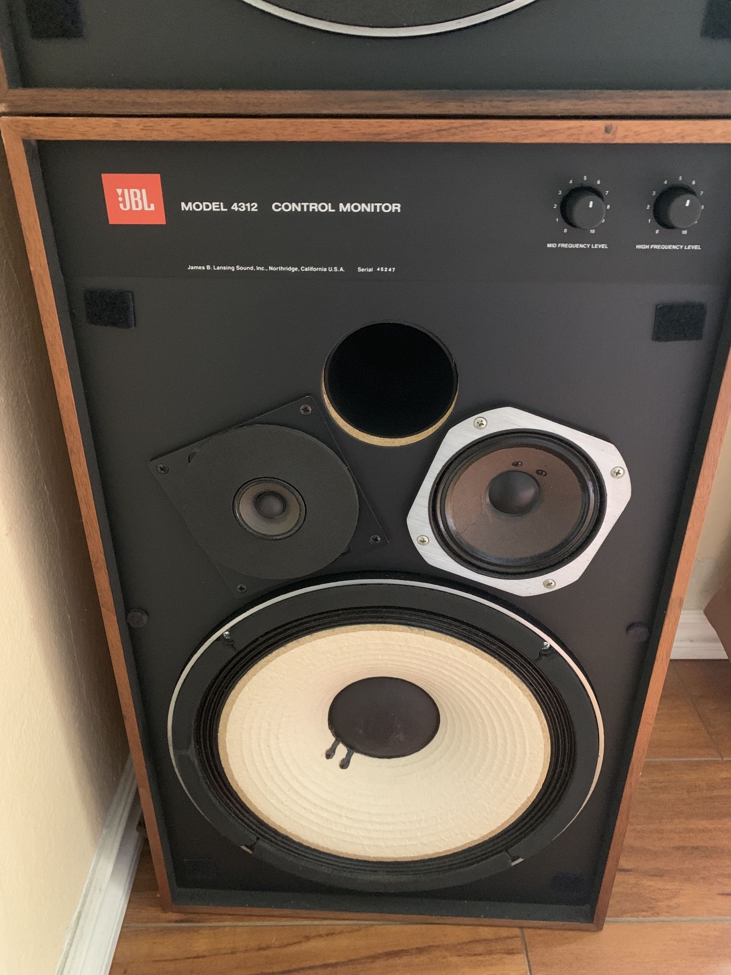 JBL 4312 studio monitors