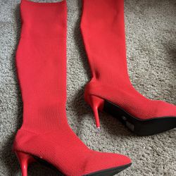Red Thigh High Stiletto Heels