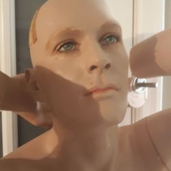 1970s Department Store Male Mannequin And Glass Stand