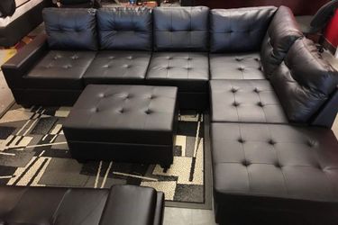 BRAND NEW SECTIONAL SOFA WOTH DROP DOWN TABLE AND STORAGE OTTOMAN