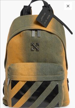 Off-White Diagonal Stripe Denim Backpack