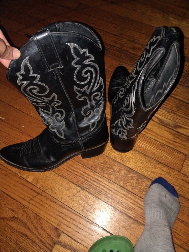 Only Wore Once Nice Black Leather Cowboy Boots 
