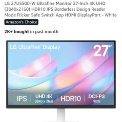 LG 2700US500-W 4K UHD 27 Inch Monitor