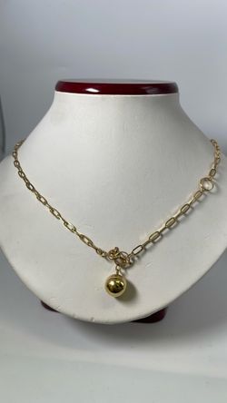 18k gold chain necklace with ball pendant