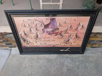 Salvador Dali's Framed Print " Sentenental Colloguy 1944