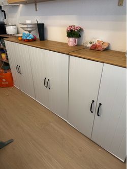 White Cabinets with countertop