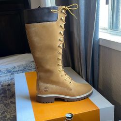 Timberland Premium 14in Boot Color:Wheat Nubuck Size: 8