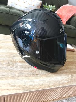 AlpineStars Supertech R10 Carbon Fiber Helmet XL/L With Cardo Mount + 45mm JBL Speakers
