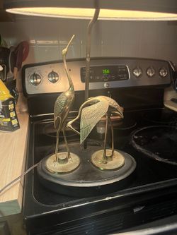 Mid Century Brass Crane Lamp