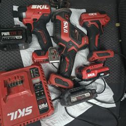 SKILL 12v. Impact Drill, LED flash Light, Small Sawzall  Battery 4.0,  2 Batteries 2.0 And Charger