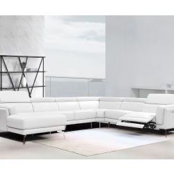 White Reclining Sectional 