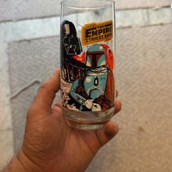 Vintage 1980 Star Wars ESB Darth Vader & Boba Fett Burger King Coca Cola Glass!