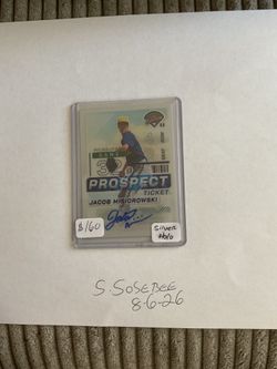 Jacob Misiorowski Panini Prospect Edition Silver Prizm  holo rookie Prospect Ticket Auto cy young leader