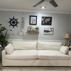 Large Restoration Hardware White Couch