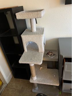 White used cat tree
