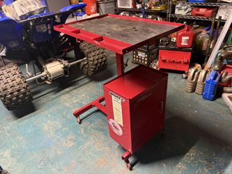 Adjustable 29x20 Mobile Service Tray With Cabinet