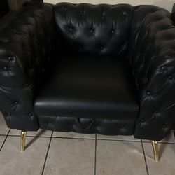 Black Tufted Accent Chair – Modern Armchair