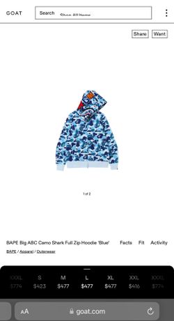 BAPE Big ABC Camo Shark Full Zip Hoodie 'Blue'