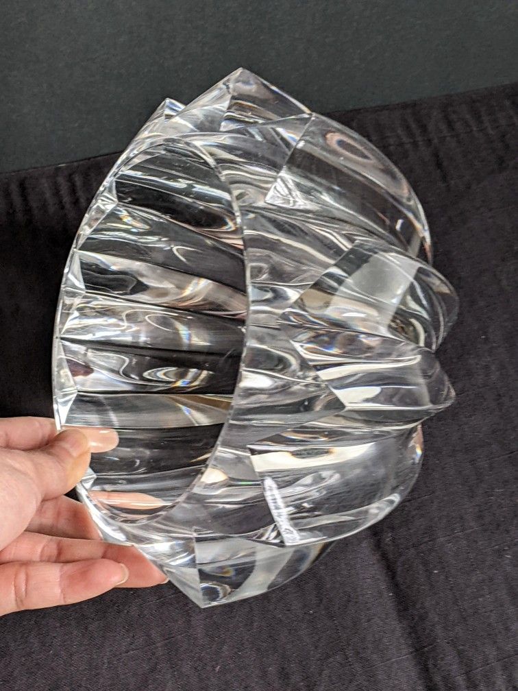 Vtg Post Modern Clear Acrylic Lucite Faceted Tiara Bowl by Judith Kruger