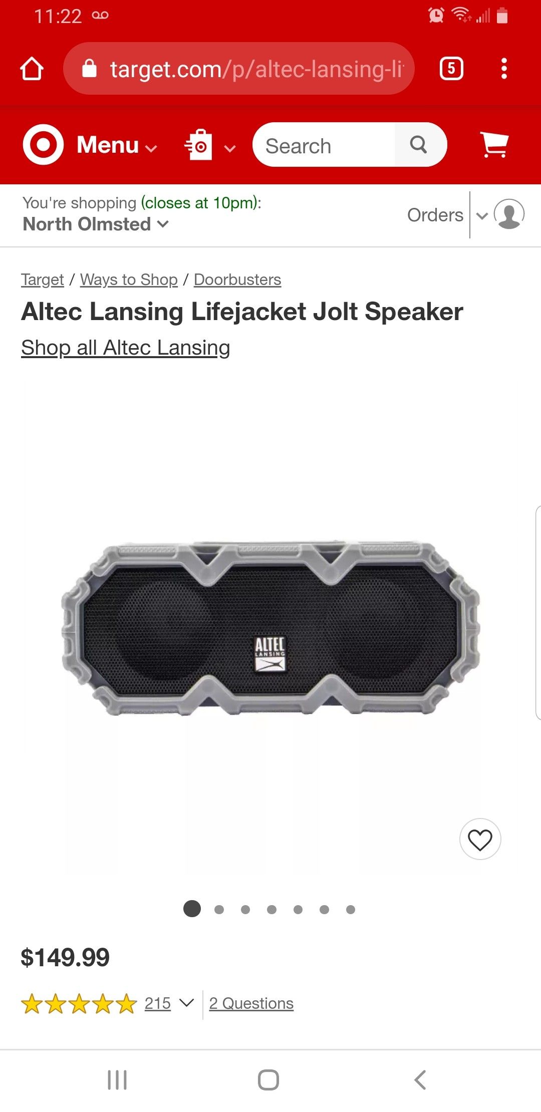 Altec Lansing Lifejacket Jolt Speaker