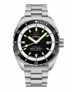 Haftavani – HPLA44100.02 - Titanium 300M Lightweight Outdoor Automatic Watch - Black White⚫️ ⚪️Face - Swiss Made 🇨🇭