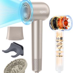 Hair Dryer, High-Speed Ionic Low Noise Blow Dryer with Brushless Motor for Fast Drying, Thermo-Control Quiet Compact Hair Blow Dryer with Magnetic Dif