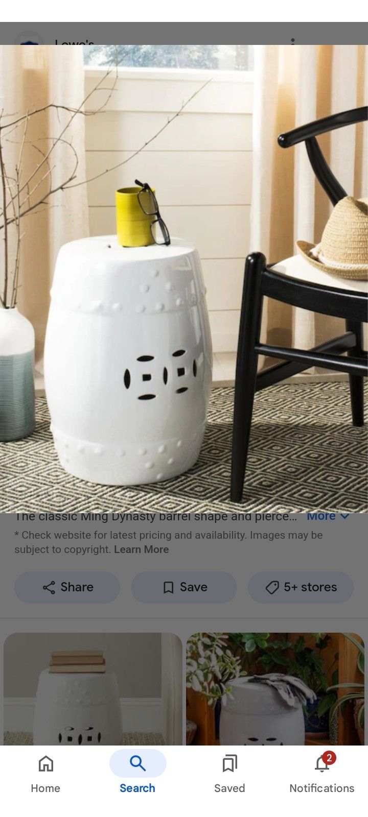 Garden Ceramic Table Venice Beach Pick Up