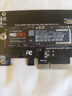 Samsung 980 Pro nvme SSD / M2 00 with pcie card