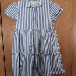 Girls Size Large,  GAP Blue Stripe Dress