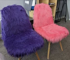 Faux Fur Accent Chairs (Set of 2)