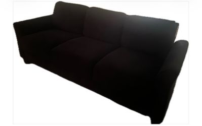Black Fabric 3-Seater Sofa