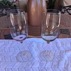 Vintage His And Hers Wine Glasses 