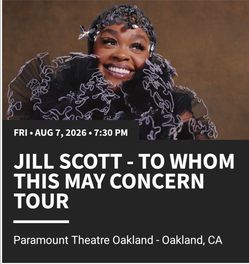 2 Front Row *VIP* Backstage Pass Tickets to Jill Scott