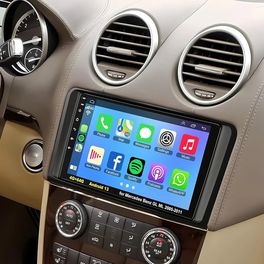 GPS Car Radio for Mercedes Benz GL ML Class W164 X164 ML350 ML500 ML280 GL320 GL350 GL450 2005-2011, Support Wireless A-pple Carplay/Android Auto, Mir