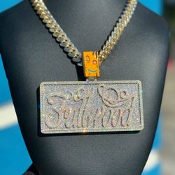 10k solid yellow gold Natural Diamond Plank Edd & Eddy Retro Cartoon “Full Wood” iced out pendant charm 141.4 grams