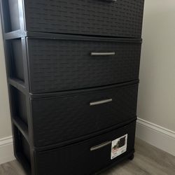4 Wide Drawer Plastic Storage 