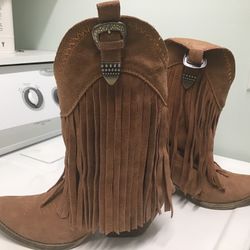 Ladies Boots Suede Cowboy Boots Size 6